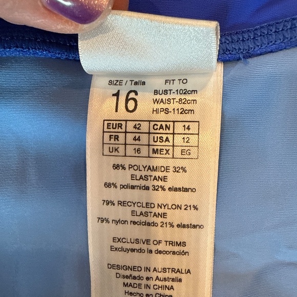 JETS Rib Fold Down Blue Bikini - Picture 5 of 7